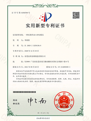 麻豆精品：一種壓（yā）鑄件水口衝壓模具的專利證書